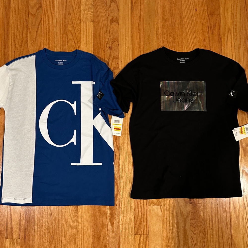 Two new Calvin Klein Jeans short sleeves shirt NWT Youth Medium 10/12